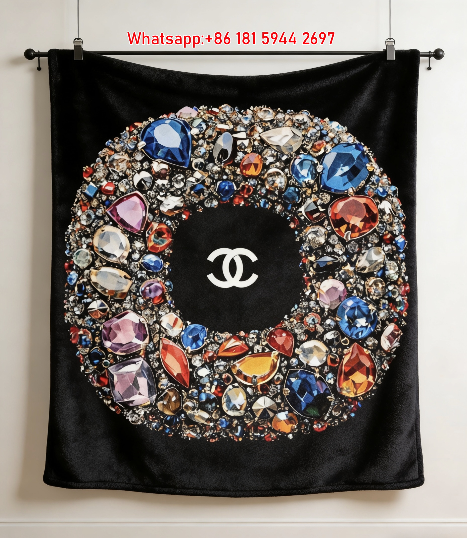 Chanel Inspired Luxury Diamond Art Flannel Throw Blanket IMG_7356